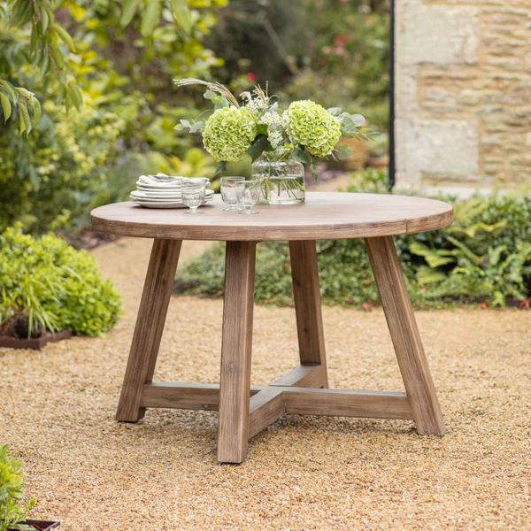 GARDEN TRADING Chilford Solid Wood Round Dining Table, Natural - Image 2