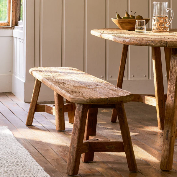 GARDEN TRADING Hawthorne Oval Dining Bench, Natural - Image 4